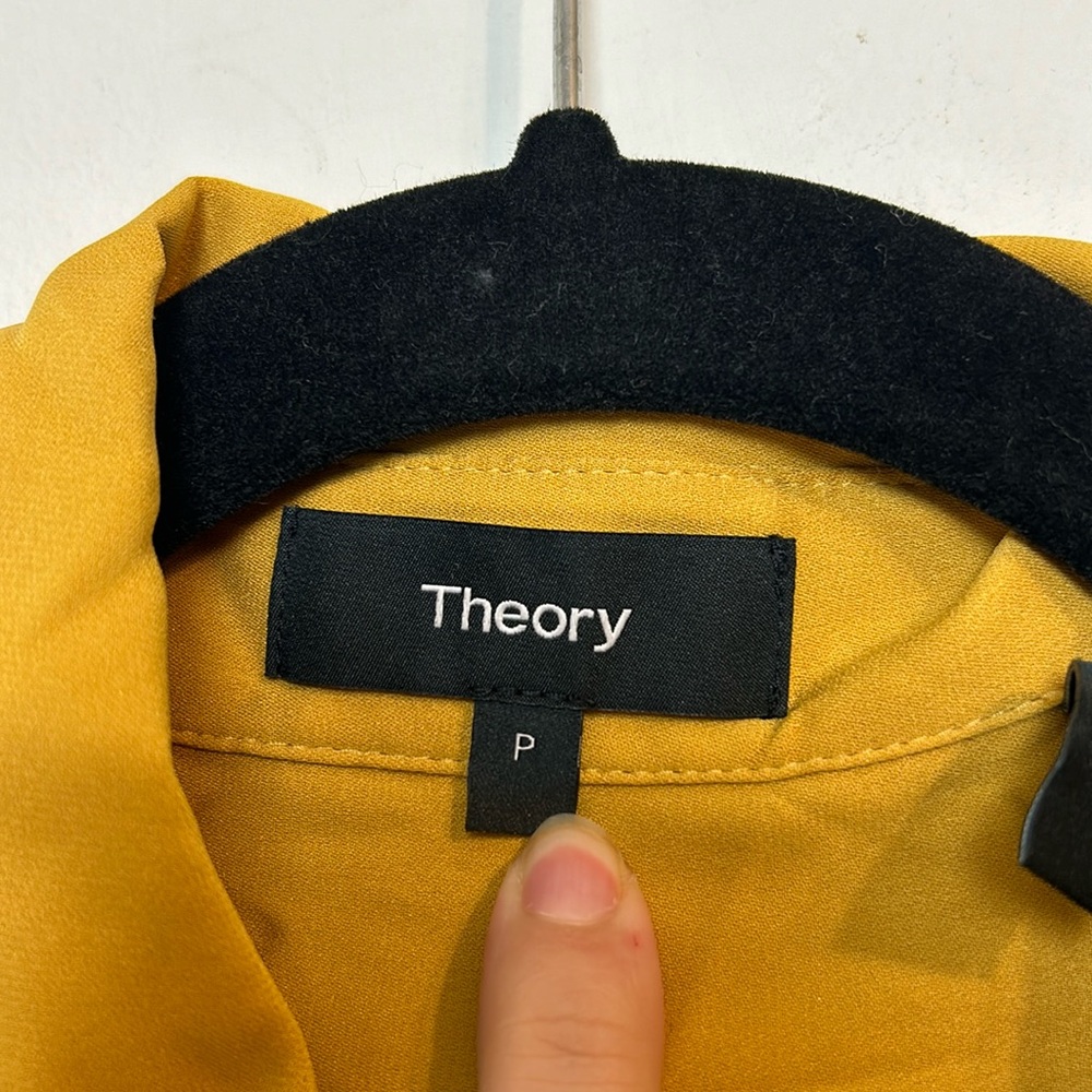 Theory Tie Stretch Silk Shirt - Picture 5 of 6
